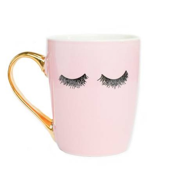 Pink Eyelashes Gold Coffee Mug - Picture 3 of 4